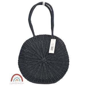 New! French Connection Oversized Circle Large Straw Tote Bag